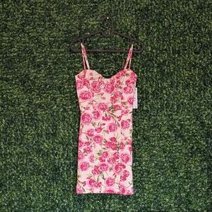 Zara Rose Print Mini Dress, Size XS
